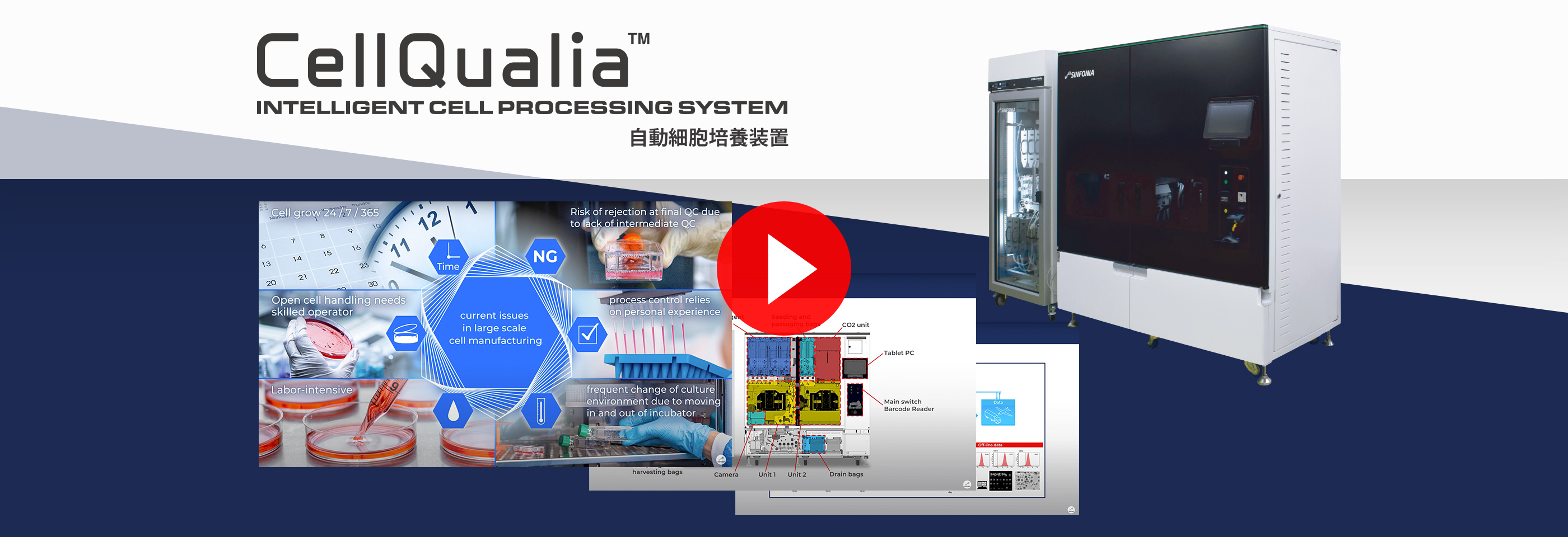 CellQualia INTELLIGENT CELL PROCESSING SYSTEM　自動細胞培養装置